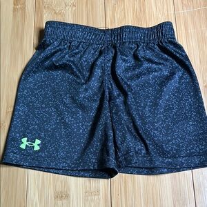 Under Armour Black Patterned Shorts with Green Logo